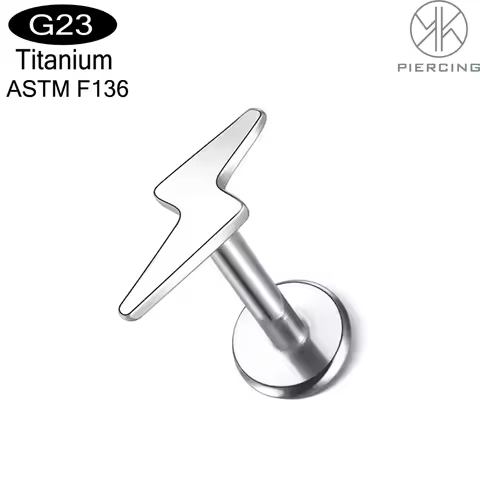 ASTM F136 Titanium Nose Piercing 16G Lightning Stud Pircing Tragus Conch Cartilage Helix Earrings La