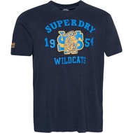 Men's cotton T-shirt Superdry Mens Vintage Collegiate T-Shirt, Loose Fit, Crew Neck 4XL , 5XL , 6XL