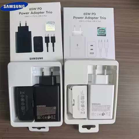 Samsung 65W EU 3-Port Super Fast Charging Wall Charger, for Samsung Galaxy S26 S25 Ultra Plus S24 S2