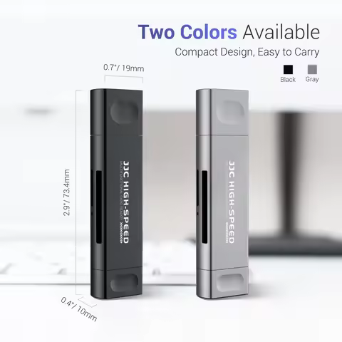 JJC 1TB Card Reader Supports SD/MicroSD/SDHC USB 2.0 Type-A port, and USB 3.0 Type-C port For iPhone