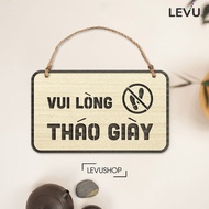 Wooden hanging board, please remove shoes for door decoration LEVU-BG41