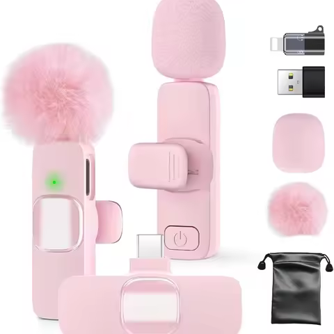 Popular Pink K9 Wireless Collar Microphone, Mobile Phone Live Collar Wireless Mini Noise Reduction D