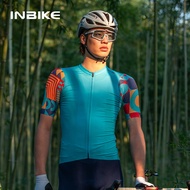 INBIKE Summer Men's Cycling Jersey Short Sleeve Bicycle MTB Shirts Road Bike Clothing with 3 Rear Pockets Breathable