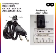 EU 2PIN 1.2M 2 POLES POWER CABLE C7 2.5A FOR POWER ADAPTER,CHARGER,RADIO,PRINTER CABLE