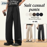 ZEKE B0023 Men's Loose Casual Pants Korean Style With Pockets Lelaki Klasik Seluar Slack Panjang