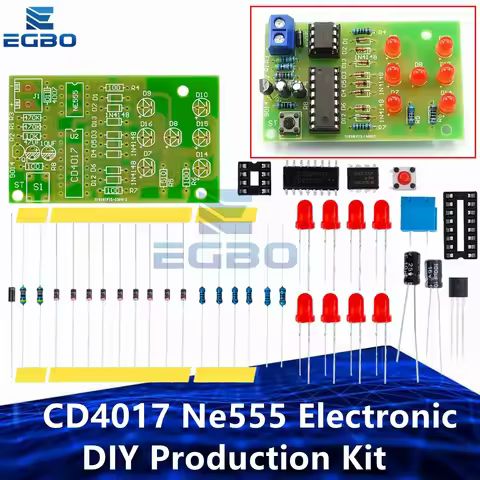 1~2PCS Electronic Dice Kit Led Dice Parts Cd4017 Ne555 Electronic DIY Production Kit with Reverse Co