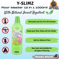 Y-Slimz Floor Master 12in1 Citronella &amp; Tea Tree Oil Cleaner 1000ml (Natural Insect Repellent Cleaner)