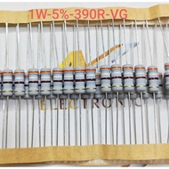 (Combo of 10) Resistor 1W 390R 390ohm oxide film error 5% High quality paper blister pack
