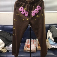 กางเกงวอร์มลำลองสำหรับคู่รัก Sp5der 555555 กางเกงขายาวทรงตรงสำหรับผู้ชายและผู้หญิงพร้อมพิมพ์ลายและสี