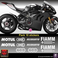 10 stickers pack DUCATI MOTUL AFAM ACCOSSATO FIAMM REGINA DUCATI
