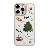 Spring Picnic Electroplated Silver Edge Mirror Phone Case For Samsung A15 A56 A17 A35 A55 F15 A16 A3