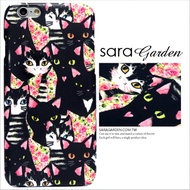 【Sara Garden】客製化 手機殼 蘋果 iPhone6 iphone6S i6 i6s 手繪 滿版 碎花 貓咪 保護殼 硬殼