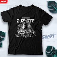 Kaos 2JZ GTE Engine - MK4 Supra - JDM Racecar TSHIRT BAJU DISTRO top tee