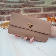 納帕6卡1照馬蹄扣牛皮長夾4106(貝殼粉)