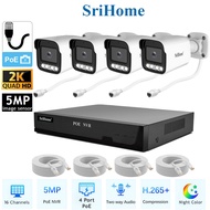 (5MP) 2K CCTV PoE NVR System – SriHome 4CH 4-Port NVR + 4x PoE Camera | Expandable to 16CH (NVS005-P