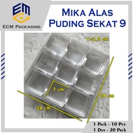 9-Section Pudding Base Mica | 10-Piece MINI Pudding TRAY Bekas Puding Bekas Dadih