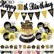BACKSTR Birthday Balloons Set Anniversary Decor Happy Birthday Gold Black 30th 40th 50th 60th Banner