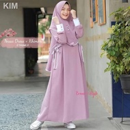 ﹍READY STOCK Nessa Set Muslimah Long Dress Jubah Raya Kurung Hijab Tudung Syari Plain Basic Gamis Moden