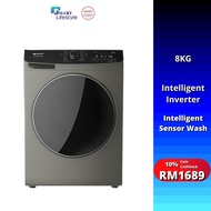 Sharp Intelligent Inverter Front Load Washing Machine (8kg) ESFV8058