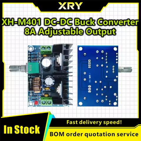 Max 8A 200W DC-DC Step Down Buck Converter Power Supply XH-M401 XL4016 PWM Adjustable 4-40V To 1.25-