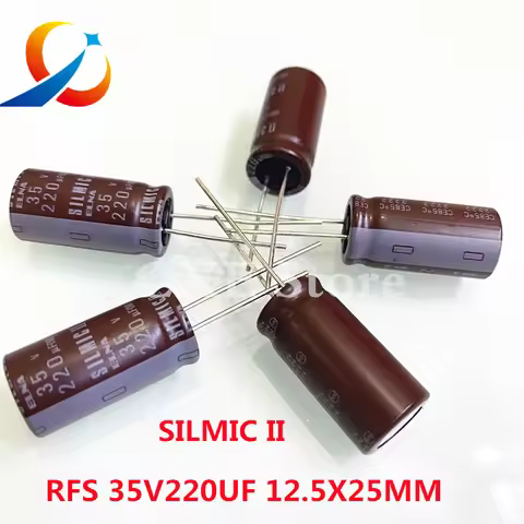 10PCS ELNA SILMIC II RFS Series 35V220UF Volume 12.5X25MM HiFi Audio Capacitor 220UF 35V RFS-35V221M