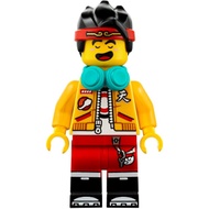 LEGO MINIFIGURE mk021 Monkie Kid - Bright Light Orange Open Jacket, Dark Turquoise Headphones, Fierc