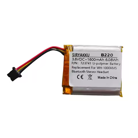 3.8V 723741 Battery 1600mAh Li-polymer Battery For Sony WH-1000XM5 Bluetooth Headphone Battery with 
