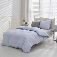 單人/冬月羽絨被/好收納、可機洗、免被套、超保暖-細格藍