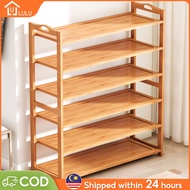 MURAH.... LU-Bamboo Shoe Rack Multifunctional Organizer Shoe Rack Rak Kasut Kayu Multi-Layer Shoe Cabinet Large Capacity