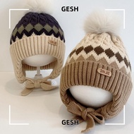 GESH Kids Earmuffs Cap, 2-5 Year Baby Thicken Baby Knitted Hat,  Warm Windproof Children Head Cover 