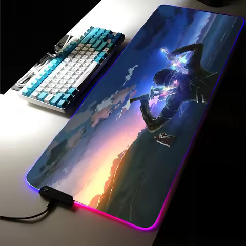Sword Art Online RGB LED Light Led Large MousePad Anime Keyboard DeskMat Kirito XXL Room Carpet Gami