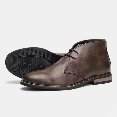 Plus Size 49 50 Natural Cowhide Desert Boots Designer Brand Genuine Leather Retro Men Chukka Boots L