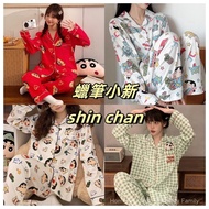 Crayon Shin Chan Pyjamas Women New 6 Designs Cartoon Sleepwear Cute Long Sleeve Set Loose Pajamas Ja