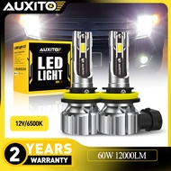 AUXITO 2PCS 60W 12000LM H11 HB3 HB4 LED Headlight for Car 6500K Cool White
