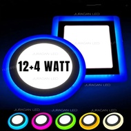 LAMPU PLAFON 12+4 WATT INBOW ( TANAM ) KOTAK & BULAT 2 WARNA AC 220 VOLT/LAMPU DOWNLIGHT INBOW TANAM