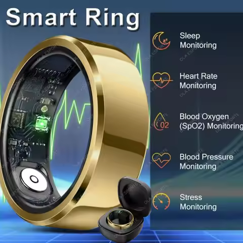 2026 Smart Ring Blood Pressure Heart Rate Sleep Monitoring Smartring IP68 & 5ATM Waterproof Multi-sp