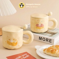 [Penguin] cute Sweet cake gift ceramic cup 350ml decorative birthday gift, gift for women_FS3
