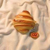 For GOOJODOQ J201 J206 Earphone Case Cute faux croissant