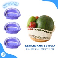 Warna Baru!!Keranjang Plastik Serbaguna Tempat Buah Dan Parcel Warna Coklat,Ungu,Hijau /Keranjang Le