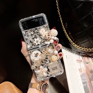 Luxury Flip Casing Samsung Z Flip4 Z Flip3 3D Elegant Colorful for Samsung Galaxy Z Flip 4 Z Flip 3