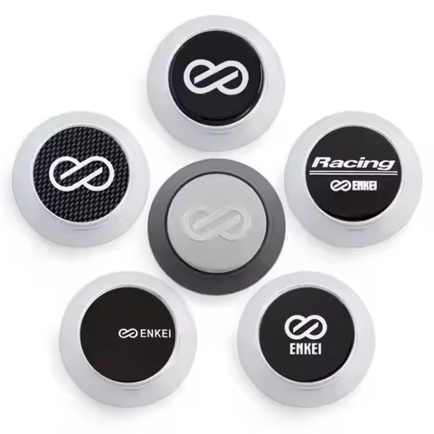 4pcs 68mm 69mm ( Fit 45mm Stickers ) Car Wheel Center Caps With ENKEI Emblem Logo Hub Cover Styling 