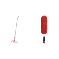 OXO Good Grips Microfiber Spray Mop with Slide-Out Scrubber,Red/White and OXO Good Grips Microfiber 