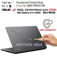 Anti-Scratch Body Protector ASUS ROG Zephyrus G14 GU405 (2026) - KAKAY PREMIUM 3-pcs Set MATTE Trans