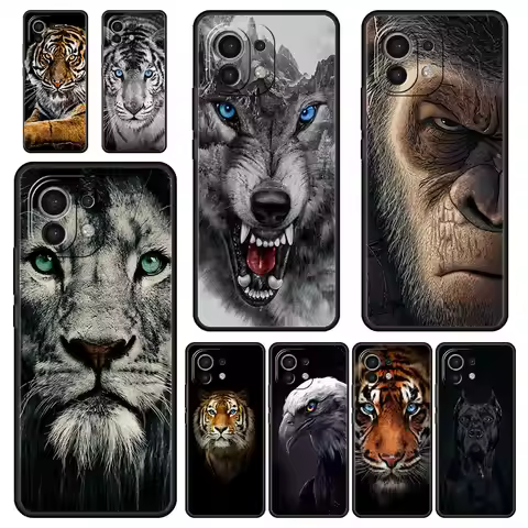 For Xiaomi Mi 13 12T 12 Lite 11 10T 11X 11T Pro 9T Phone Case Lion Tiger king monkey animal Poco X3 