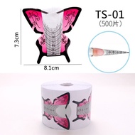 500pcs nail form stickers for uv poly gel nail extension butterfly 美甲光療甲延長甲用紙托紙模蝴蝶形