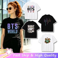 KPOP BTS Merch Short Sleeved T shirt For Women Adult Unisex Round Neck Cotton Shirt Casual Wear