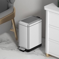 18L Stainless Steel Garbage Trash Can Foot Pedal Rubbish Bin High Temperature Resistant