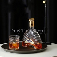 [ Free Stamp ] 750ml Beautiful High Quality Glass Wine Bottle and Decanter with Gold Cap. XO Model N