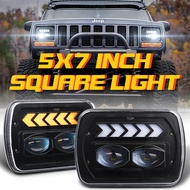 High Quality 7x6 Waterproof Projector Headlight Hi-Lo Beam 5X7 Inch Led Headlight for Jeep Cherokee 