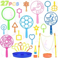 27 Pcs Big Bubble Wands Toys Set, Giant Bubble Wands with Tray for Kids Summer Outdoor Toys Bubbles 